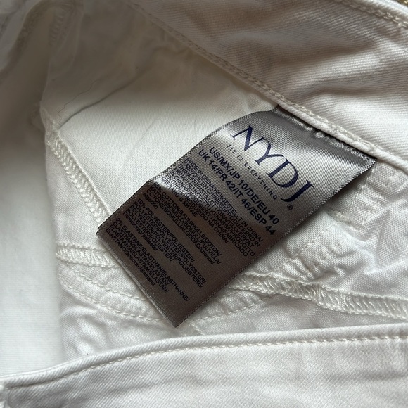NYDJ Marilyn Straight denim jean pants white size 10 stretchy - Picture 7 of 8